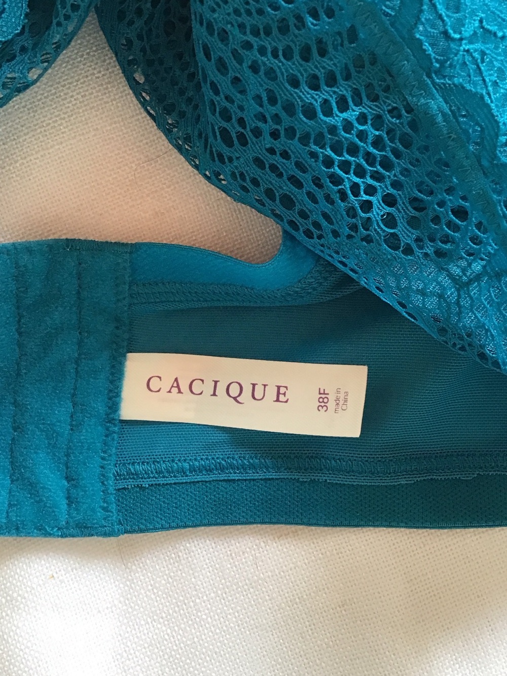 Cacique Women’s Teal Lace Longline Bra - Women Intimates size 38 F - Picture 7 of 9